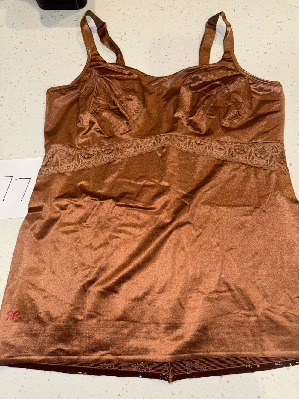 Ruby Ribbon Lace Full Support Cami, Brown Sugar, NEVER WORN, 44
